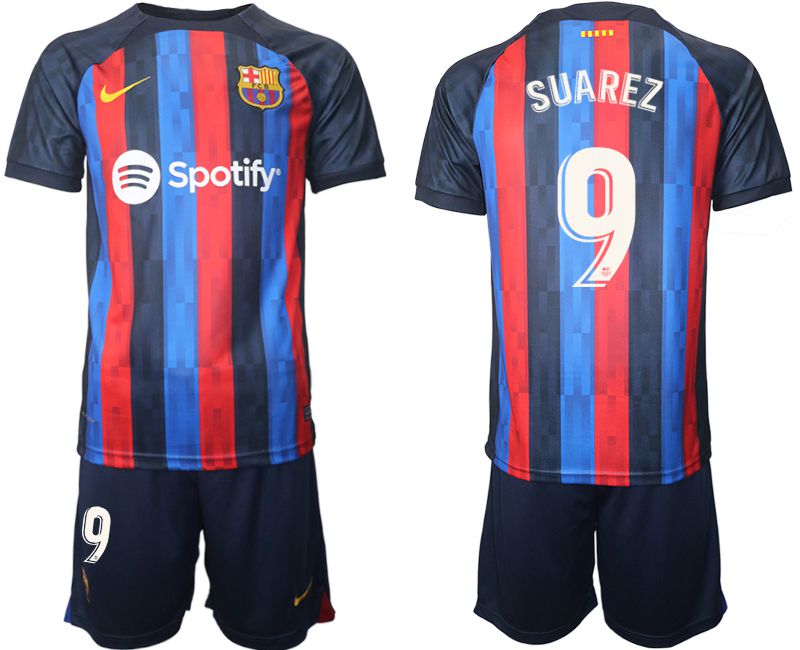 Men 2022-2023 Club Barcelona home blue 9 Soccer Jersey